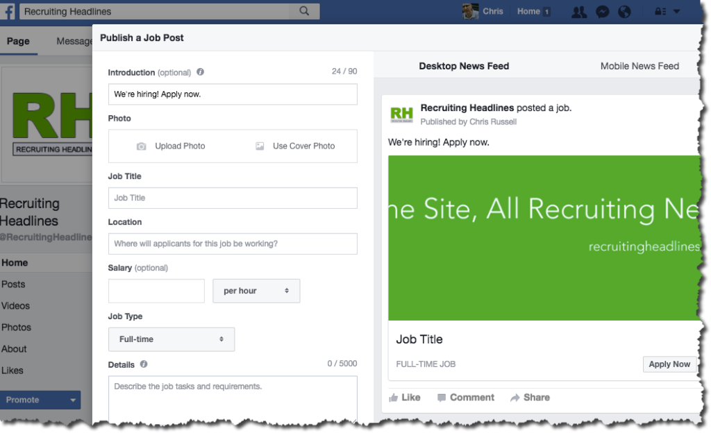 How to Post a Job on Facebook Recruiting Headlines